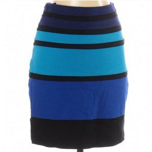 EXPRESS Black Blue Teal Short Stretch Skirt Size 4